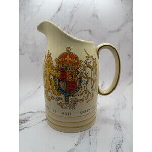 Gray’s Pottery 1L Beer Pitcher Jug – 1939 George VI & Queen Elizabeth US Tour
